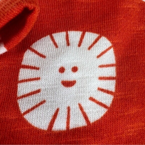 Christian Robinson Orange thick long sleeve T-shirt smiling suns - Picture 4 of 6